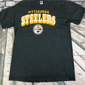 Vtg 90s NFL Pittsburgh Steelers‎ Black Made In USA Shirt L